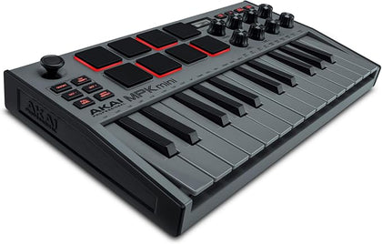 Akai Professional MPK Mini MK3 - 25 Key USB MIDI Keyboard Controller with 8 Backlit Drum Pads, 8 Knobs and Native Instru