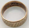 375 HALLMARKED 9CT, YELLOW GOLD, BARK-TEXTURED WEDDING BAND, SIZE:Q, 3.8G, BOXED