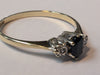 9CT GOLD DIAMOND  RING WITH BLACK STONE PRESTON STORE