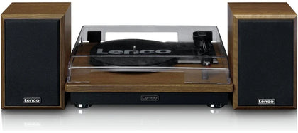 Lenco LS-100 Turntable With Bluetooth Reception And Wooden Speakers Boxed