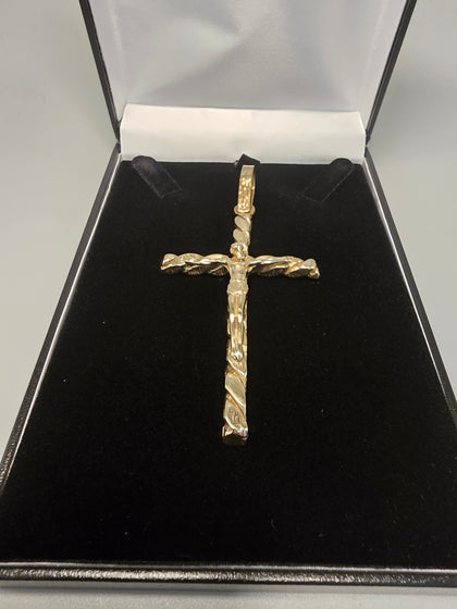9ct Gold Cross Pendant 375 37.4G 4'' in Length