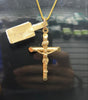 9ct Gold Fine Chain and Crucifix Pendant, 3.73g 18"