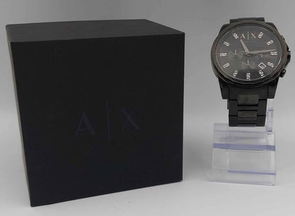 ARMANI Exchange men's Chronograph black stainless steel watch black Boxed