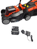 Rocwood RWLM20-33 Cordless Electric Lawn Mower - With 2x 20v Lithium Batteries And Charger - Red/Black - Like New