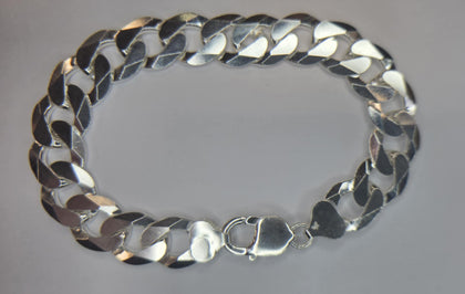 Heavy Silver 925 Curb 9” Bracelet - Brand New