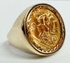 22ct gold Half Sovereign Mounted in a 9ct Ring Size Q 1/2