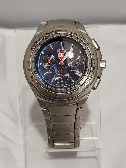 Swiss Military CX Paratrooper Titanium Blue Dial Men's Chronograph Watch