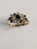 9ct Gold Black Stone & Cz Ring Size L