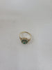 9K Gold Ring with Green Stones, 375 Hallmarked, 2.75Grams, Size; N