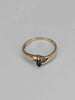 9ct Yellow Gold Ring With Green & Clear CZ Stones - 2.22 Grams - Size P