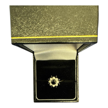 9K Gold Stone Cluster Ring, 2.3G , XRF  tested