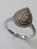 9ct White Gold Diamond  Tear Drop Ring .50ct