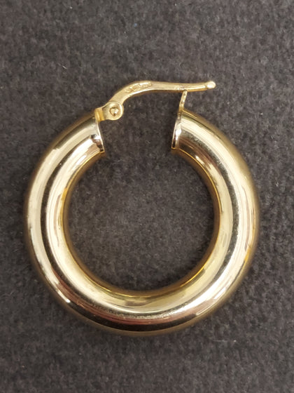 9ct Yellow Gold Hollow Hoop Earrings