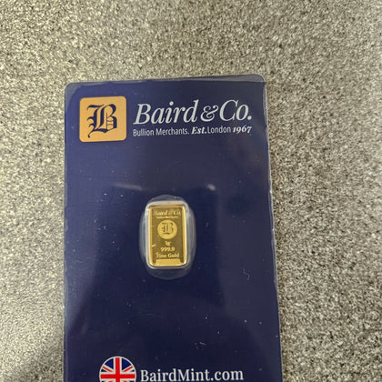 Baird&Co 1g 999.9 Fine Gold Bar