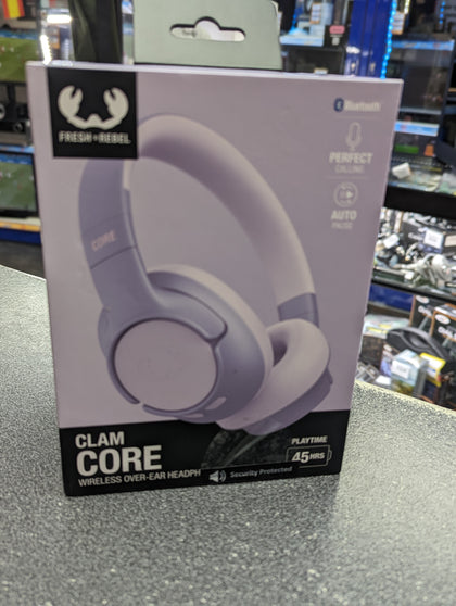 FRESH N REBEL CLAM CORE BLUETOOTH HEADPHONES PRESTON STORE BOX OPENED TO VIEW.