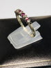9ct Yellow Gold Ring with Red and Clear Stones (1 missing) - Size Q 1/2 - 1.95g - Hallmarked