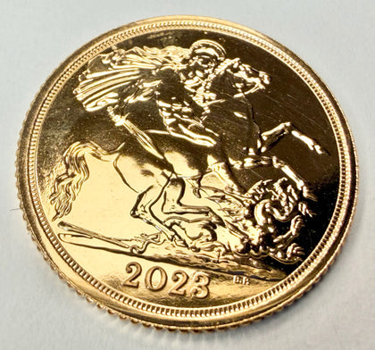 22ct gold half sovereign King Charles III 2023