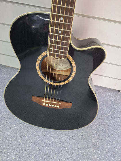 Ashton SL29CEQ Black 6 String Acoustic Guitar - Steel Strings -