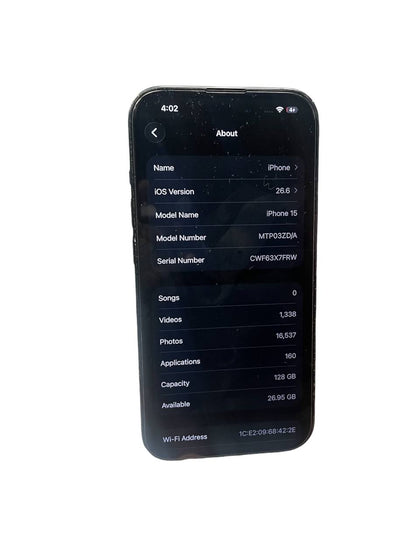iPhone 15 128GB BH90 *Unboxed*