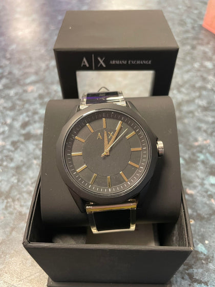 Armani Exchange Black Men Watch silicone strap.