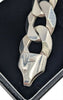 925 SILVER HALLMARKED, HEAVY CURBED BRACELET W/ LOBSTER LOCK, 7", 45.7G, BOXED