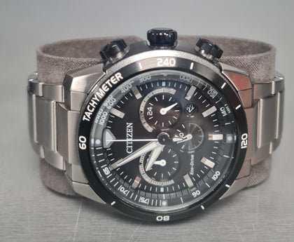 ** January Sale ** Citizen Eco Drive Chronograph Gray Metallic Model 8620 S116716