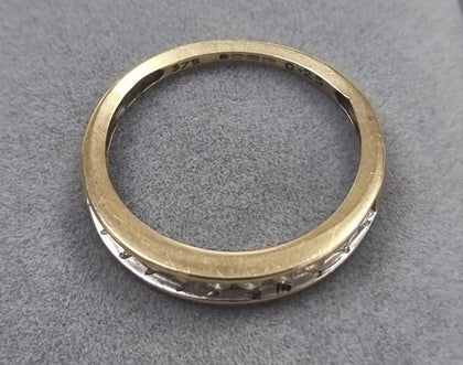 9CT GOLD DIAMOND RING SIZE M1/2 LEYLAND