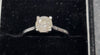 18ct - White Gold Ring With Clear Stone - 4.68g - Size P
