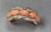 9ct Gold Ring Peach Stones Size "N"