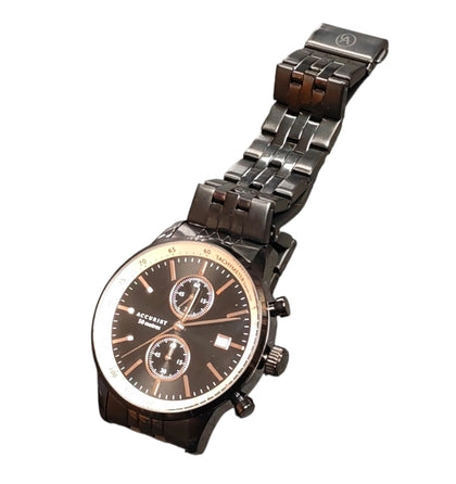 Accusrist 7341 Black + Gold Watch**Boxed**