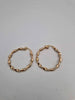 9ct Yellow Gold & Silver Ladies Fancy Twist Hoop Earrings - Size Large - 1.28 Grams