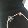 Pandora Bracelet 2 Charms (Belle Charm & Crown Charm), Hallmarked, 22.2Grams, Size: 7" Length Approx