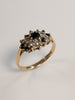9ct Gold Black Stone & Cz Ring Size L