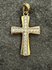 9ct Yellow Gold & Clear Stones Cross
