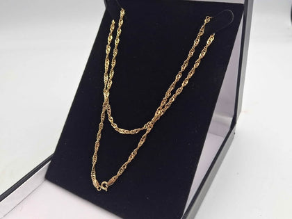 9ct Yellow Gold Vermeil Twisted Wave Chain Necklace - 18