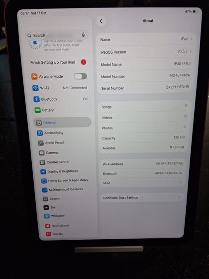 IPad11-inch: A16 chip, 11-inch Model, Liquid Retina Display, 128GB, Wi-Fi 6, 12MP Front / 12MP Back Camera, Touch ID, Pink