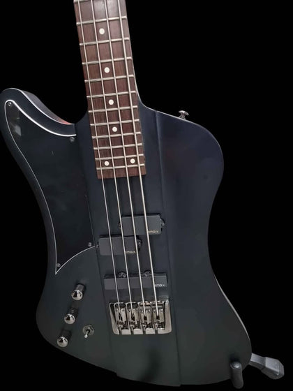 DX Schector Diamond Series Nicky Sixx 4-Stringed Electric Bass Signature Guitar - Black - Left Handed