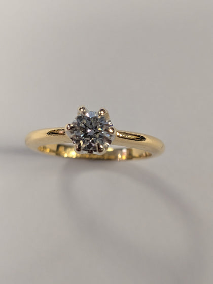 18ct Gold Single Diamond Ring .40ct Si 1