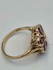 9ct Yellow Gold Ring With Purple Stones - Size L - 2.71 Grams
