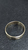 375 9CT HALLAMRKED, YELLOW GOLD, BAND DESIGN, SIZE:T, 2.7G, PRE OWNED, BOXED