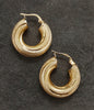 9ct Yellow Gold Hollow Textured Large Huggie Earrings