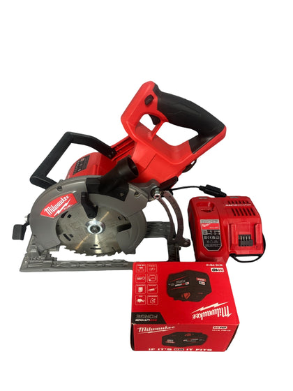 Milwaukee M18 FCSRH66-0 FUEL Rear Handle Circular Saw 18V + Milwaukee M18 12ah battery + Milwaukee Charger - 