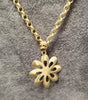 14ct Yellow Gold Belcher Chain & 2 Tone 14ct Gold Daisy Pendant