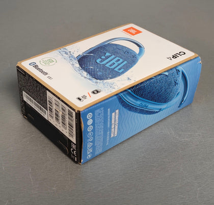 JBL Clip 4 Eco Portable Bluetooth Speaker - Blue**Boxed in Brand New Condition**.