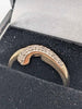 9ct Yellow Gold 0.03ct Diamond Set Crossover Twist Ring - Size N - 1.89 Grams