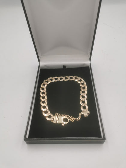 9K Solid Gold Curb Bracelet 47,17Grams, 375 Hallmarked, Length: 10