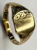 9ct Gold Patterned Signet Ring Size H