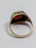 9CT Gold Ring With Red Stone - Size Q