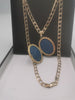 9CT Gold Square Curb Chain, with Large Locket 24.4Grams, Hallmarked, 23.5" Length