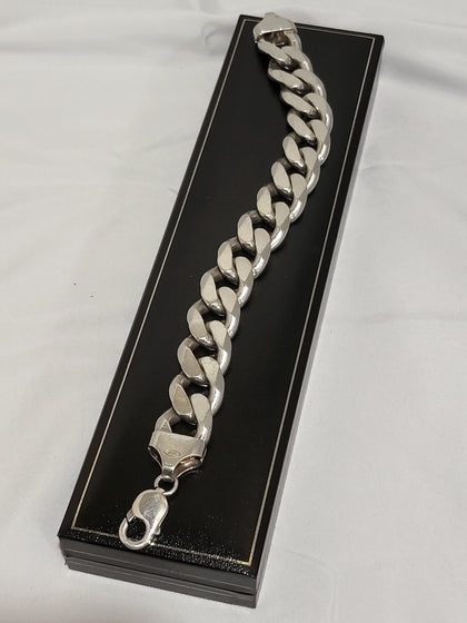 925 Silver Curb Link Bracelet - 8